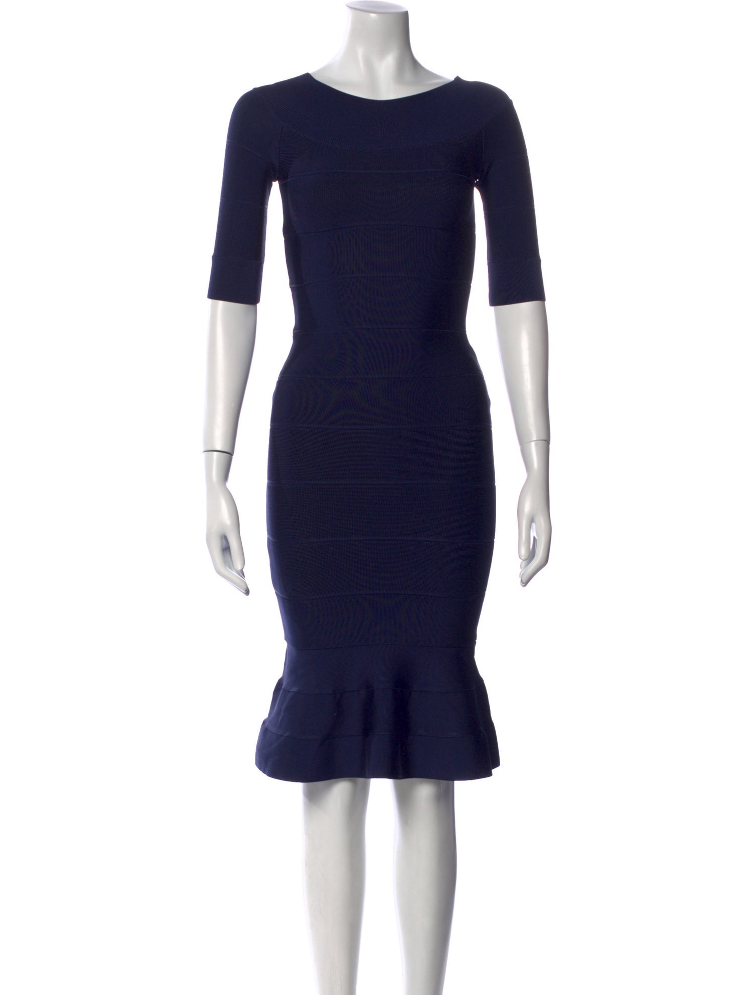 Herve Leger Bateau Neckline Knee-Length Dress w/ Tags