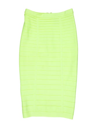 Herve Leger Striped Knee-Length Skirt