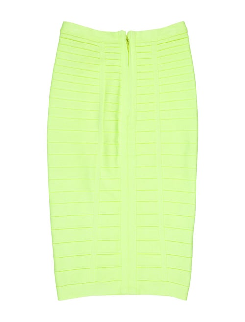 Herve Leger Striped Knee-Length Skirt