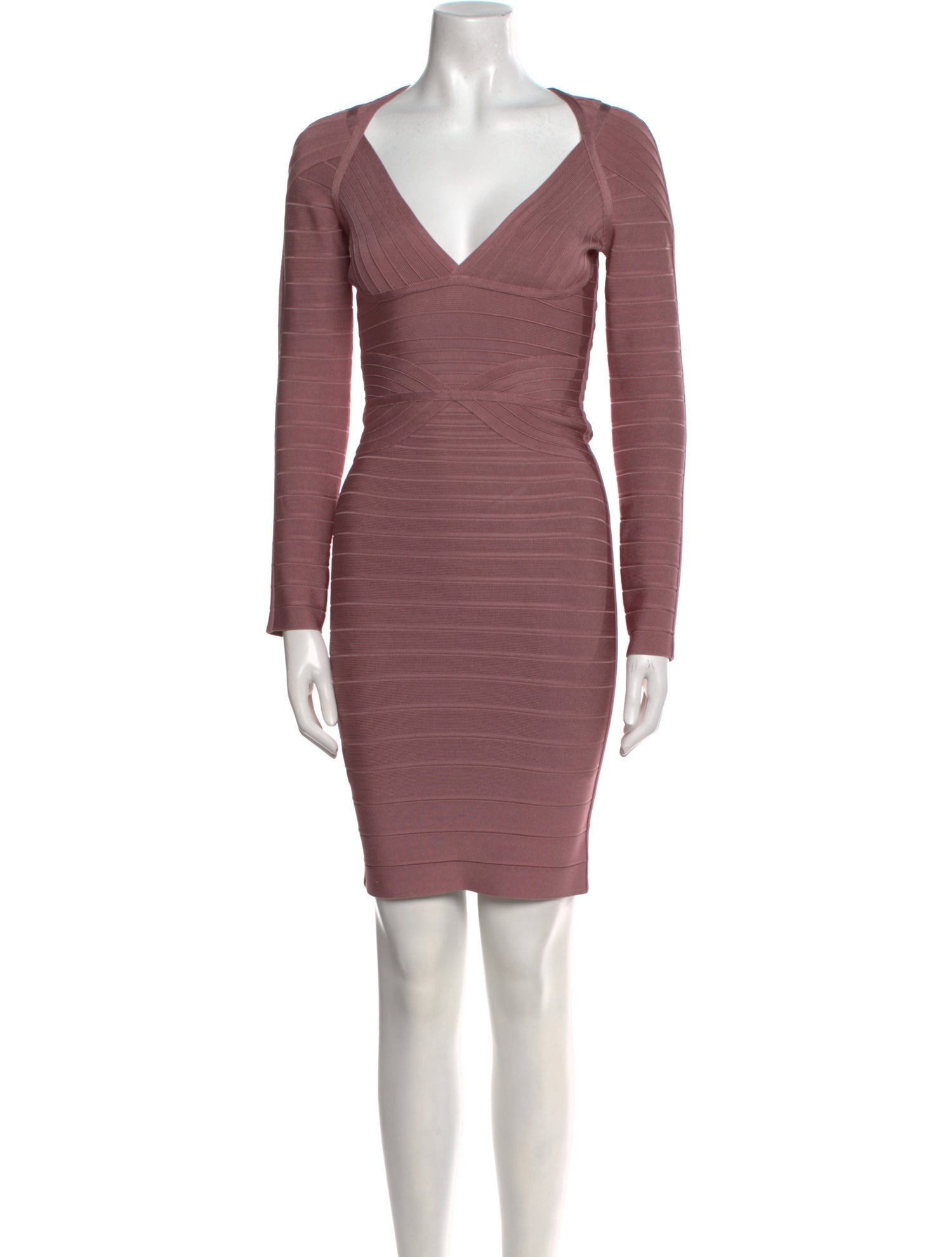 Herve Leger V-Neck Mini Dress