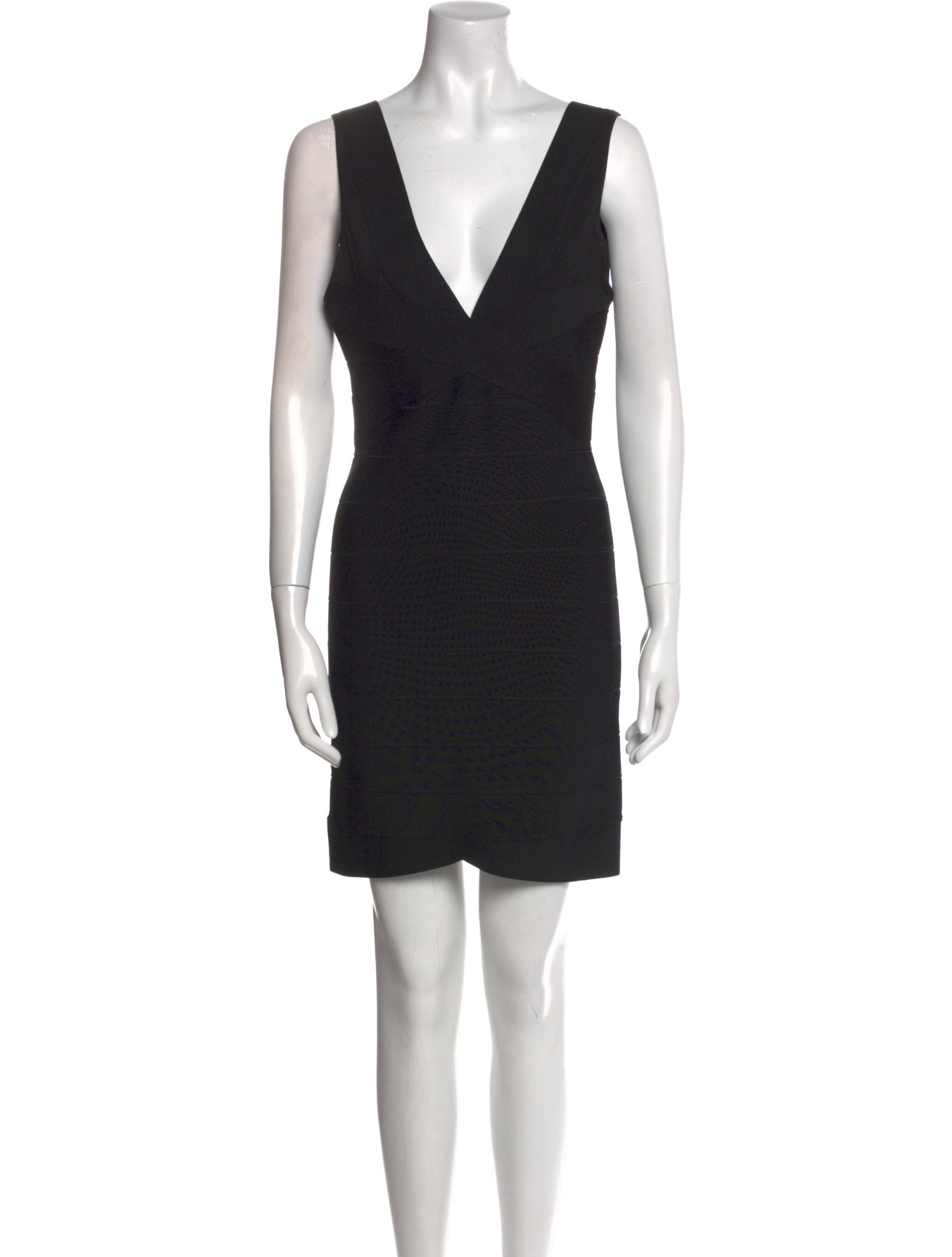 Herve Leger V-Neck Mini Dress