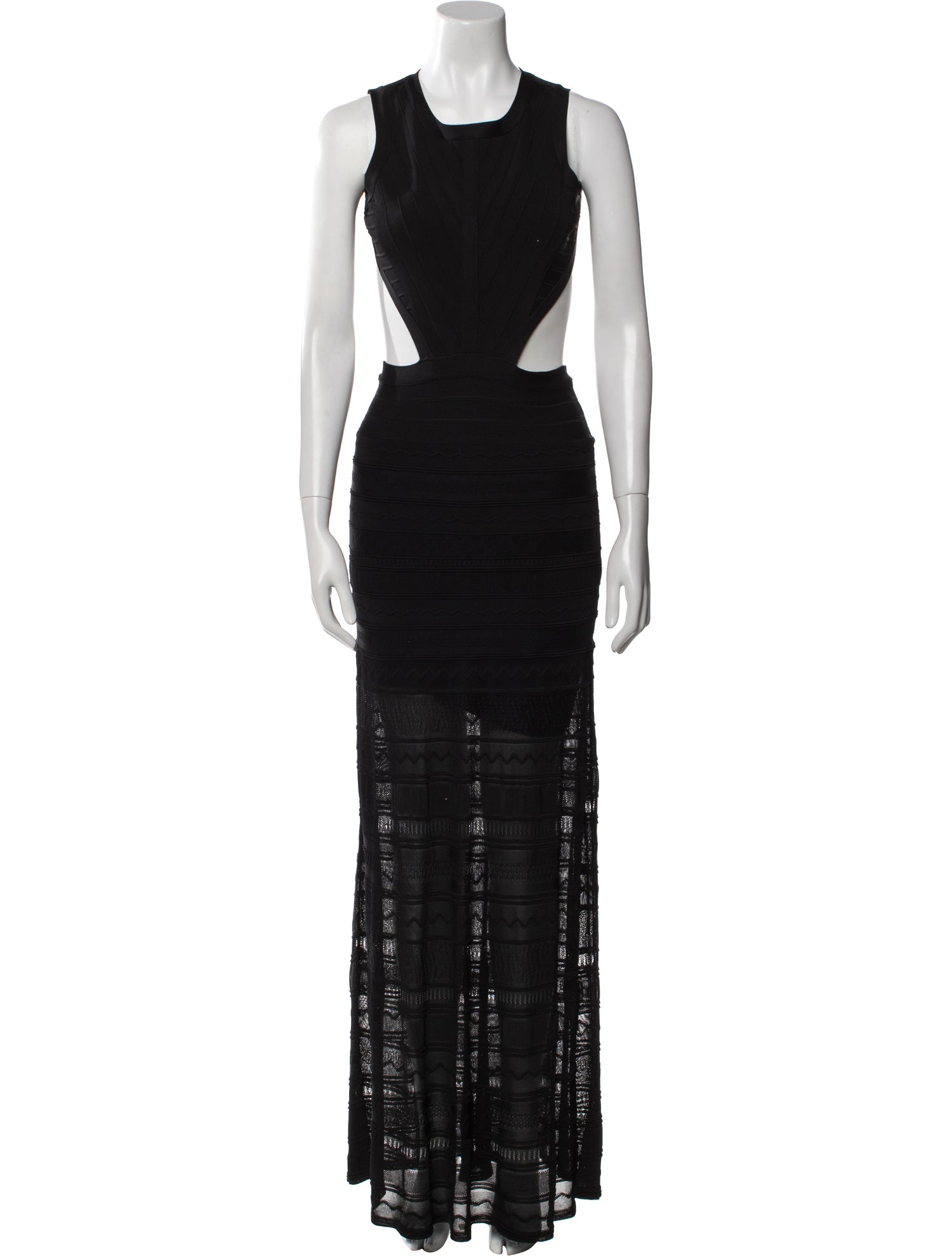 Herve Leger Scoop Neck Long Dress