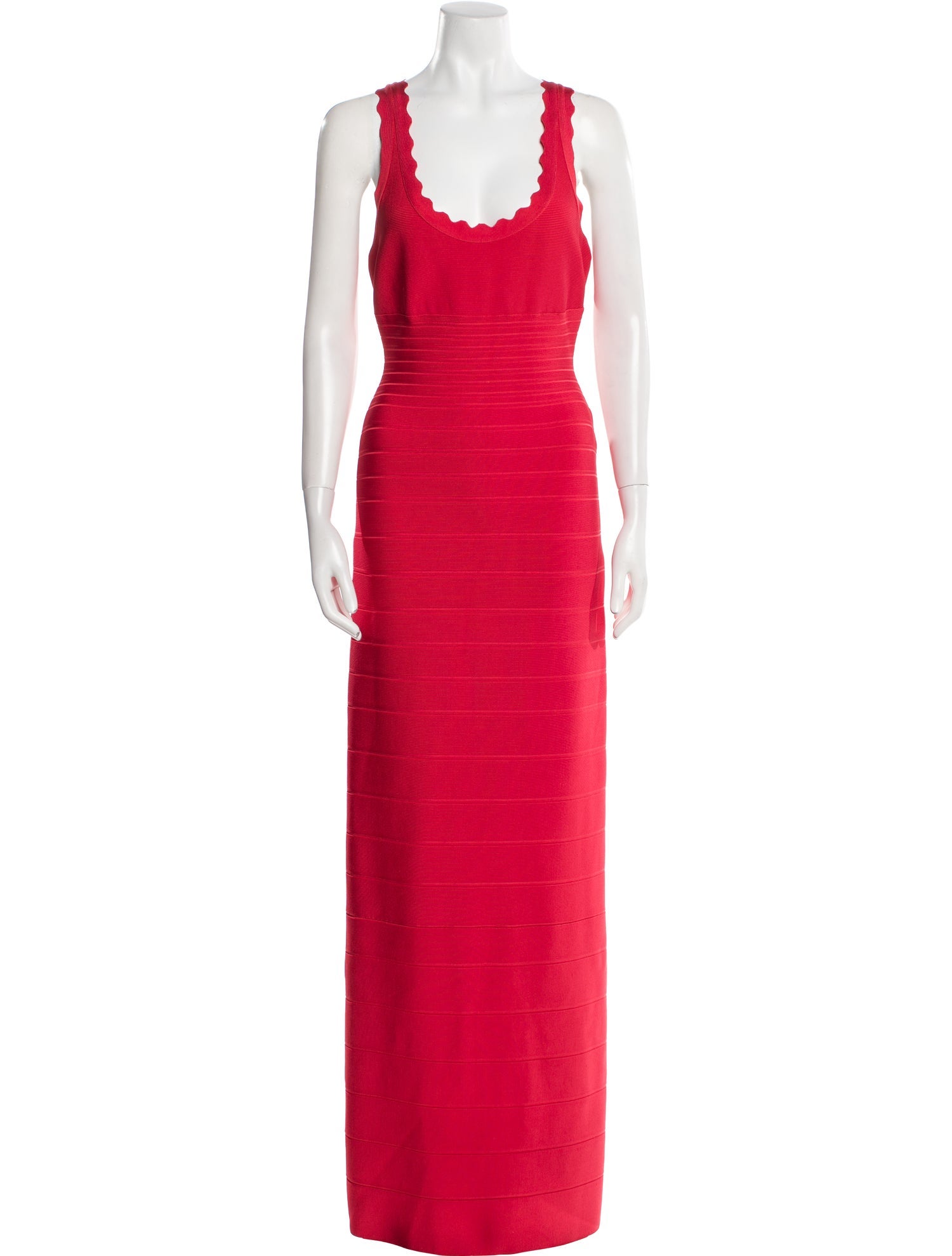 Herve Leger Scoop Neck Long Dress