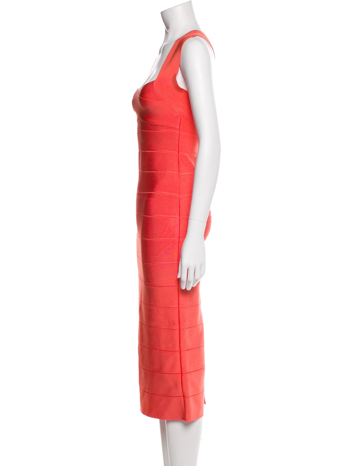Herve Leger Square Neckline Midi Length Dress