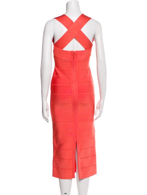 Herve Leger Square Neckline Midi Length Dress