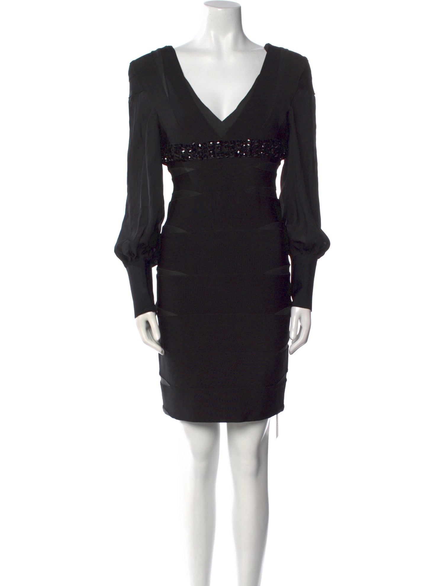 Herve Leger V-Neck Mini Dress