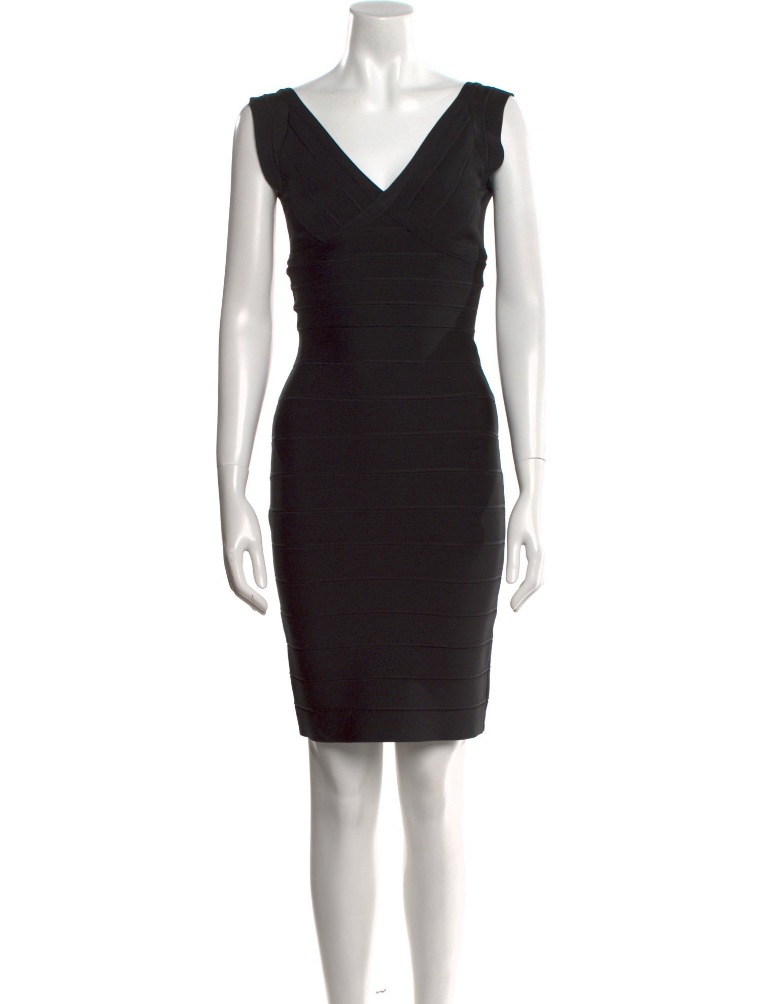 Herve Leger V-Neck Mini Dress