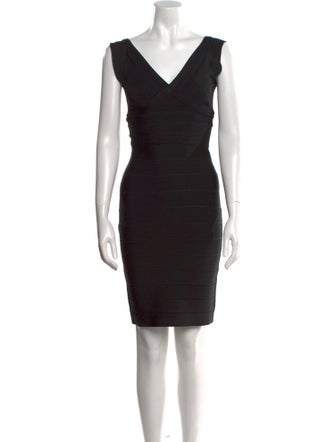 Herve Leger V-Neck Mini Dress