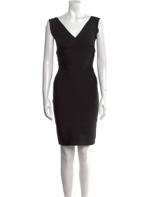 Herve Leger V-Neck Mini Dress