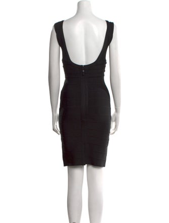 Herve Leger V-Neck Mini Dress