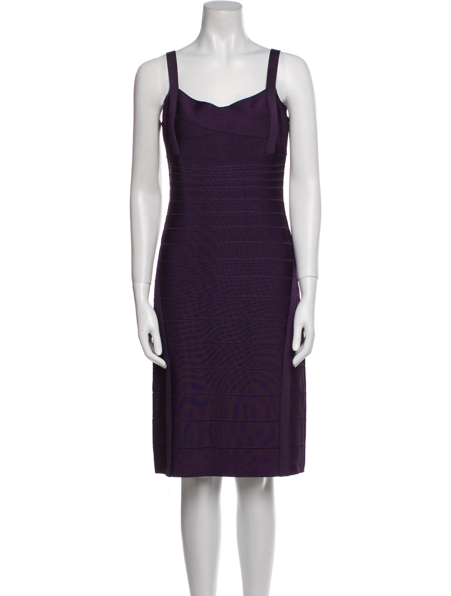 Herve Leger Square Neckline Knee-Length Dress