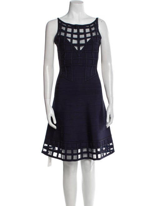 Herve Leger Scoop Neck Mini Dress
