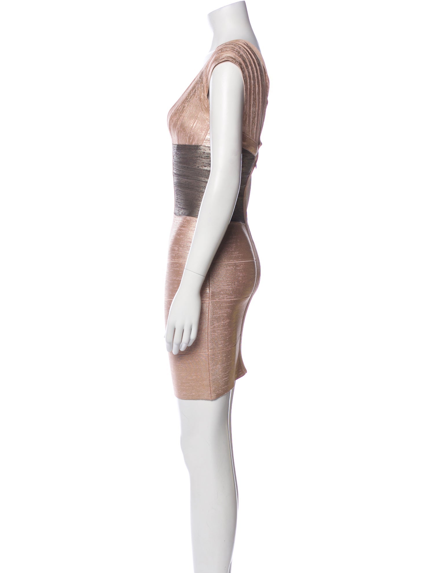 Herve Leger V-Neck Mini Dress