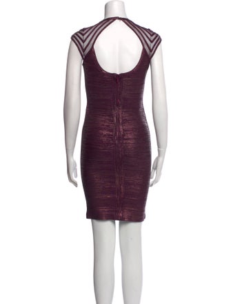 Herve Leger Crew Neck Mini Dress