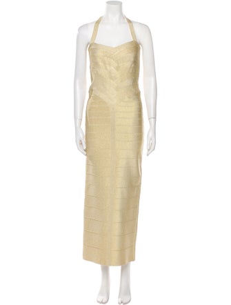 Herve Leger Halterneck Long Dress