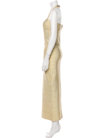 Herve Leger Halterneck Long Dress