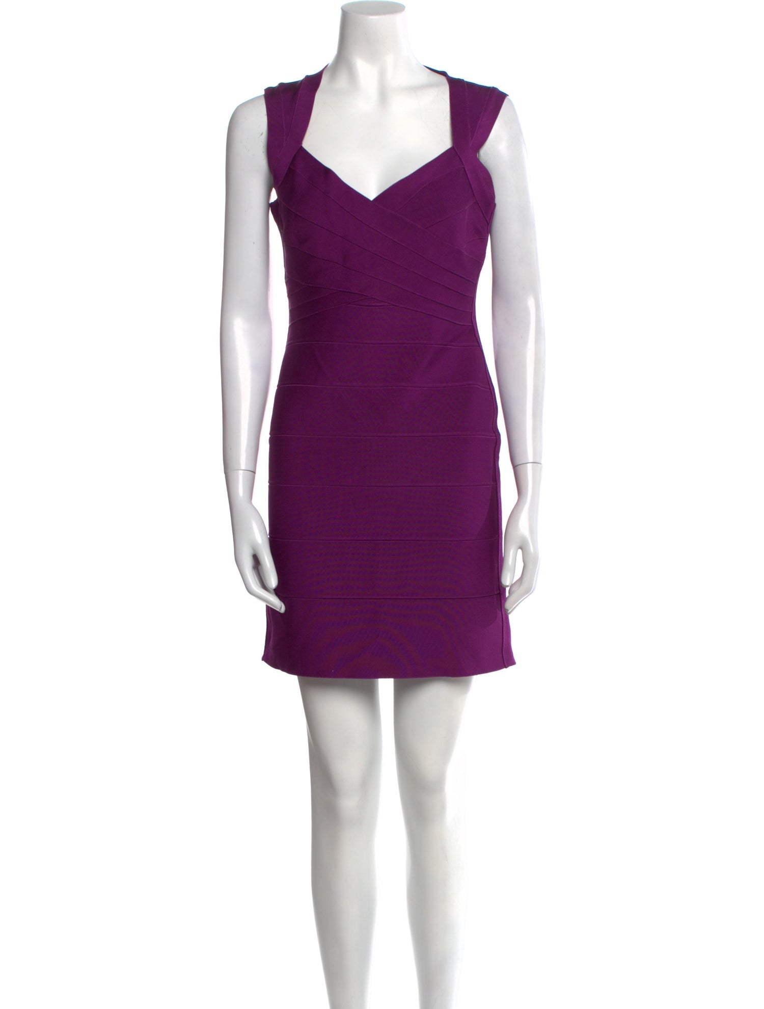 Herve Leger V-Neck Mini Dress