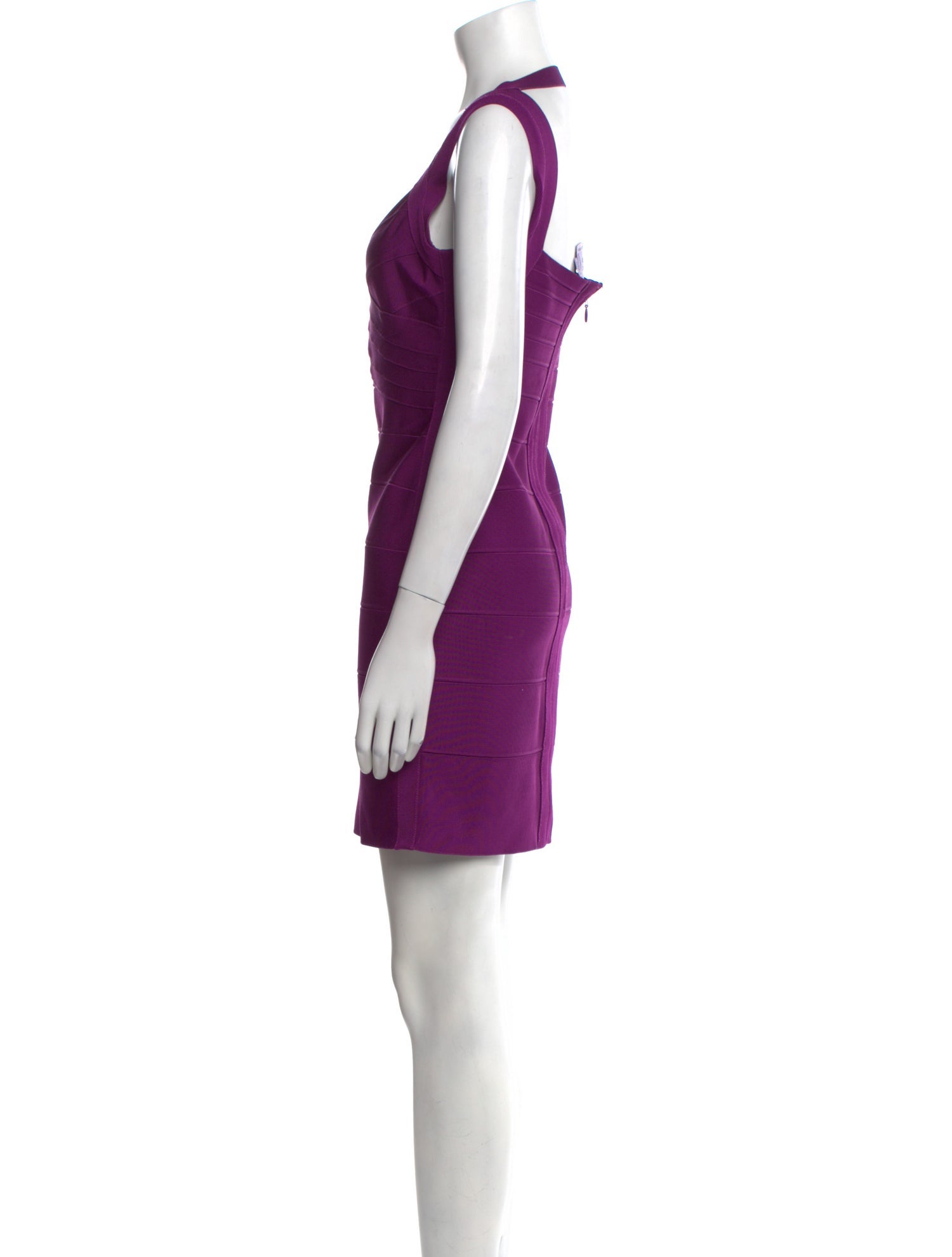 Herve Leger V-Neck Mini Dress