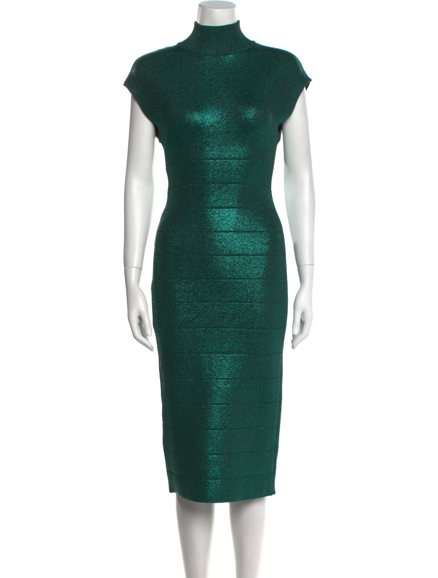 Herve Leger Turtleneck Midi Length Dress