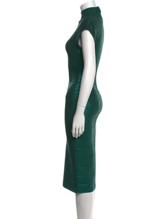 Herve Leger Turtleneck Midi Length Dress