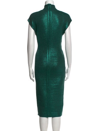 Herve Leger Turtleneck Midi Length Dress