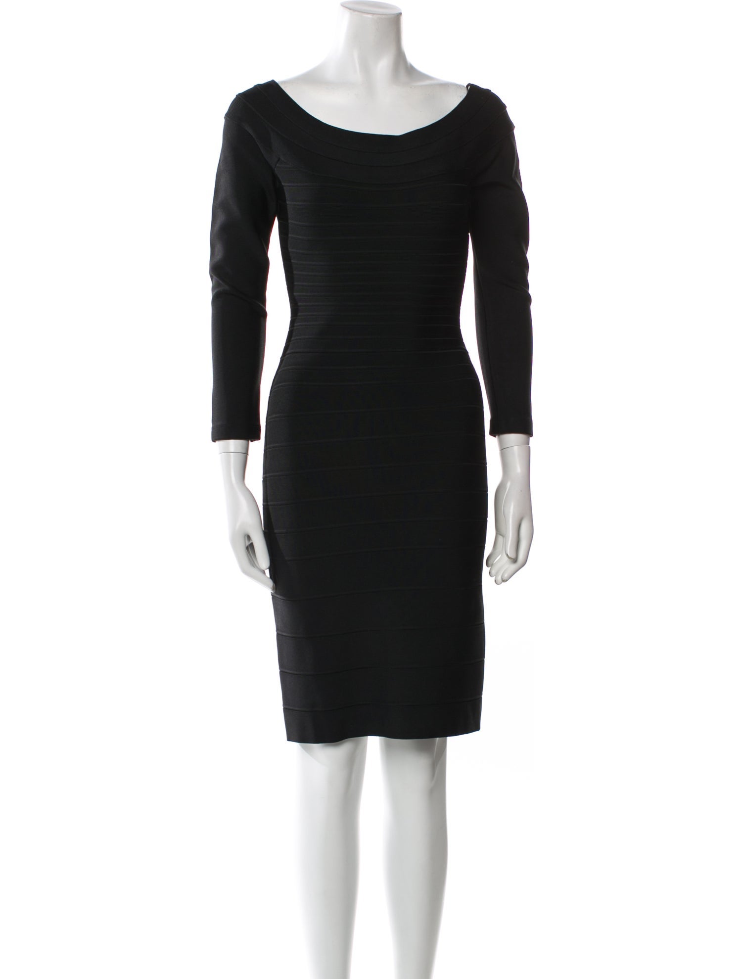 Herve Leger Bateau Neckline Mini Dress