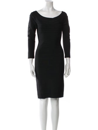 Herve Leger Bateau Neckline Mini Dress