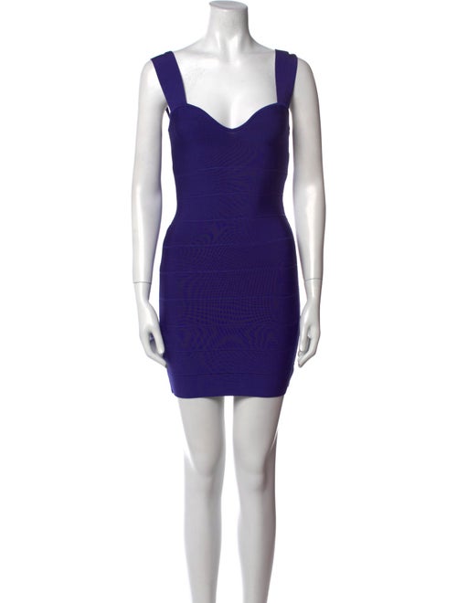 Herve Leger V-Neck Mini Dress