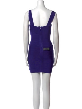 Herve Leger V-Neck Mini Dress