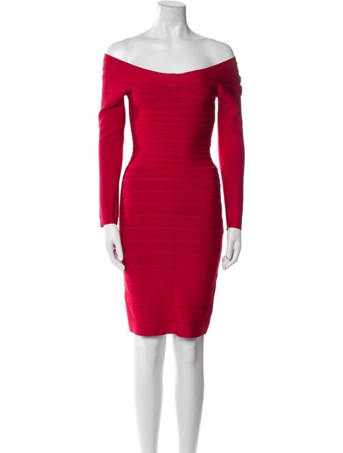 Herve Leger Off-The-Shoulder Mini Dress