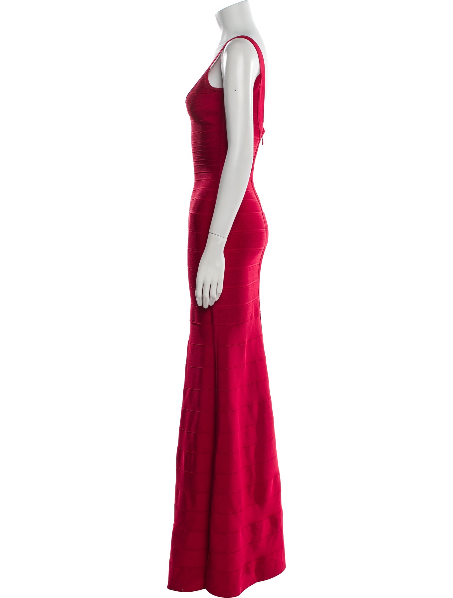 Herve Leger Scoop Neck Long Dress