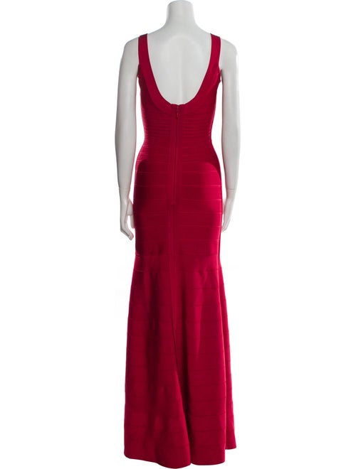 Herve Leger Scoop Neck Long Dress