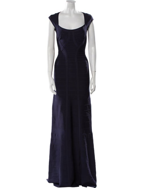 Herve Leger Scoop Neck Long Dress