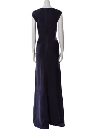 Herve Leger Scoop Neck Long Dress
