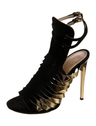 Herve Leger Suede Gladiator Sandals