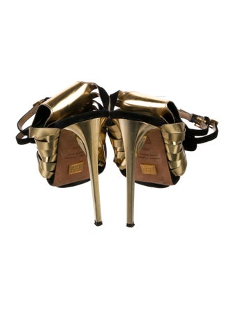 Herve Leger Suede Gladiator Sandals