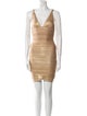 Herve Leger V-Neck Mini Dress