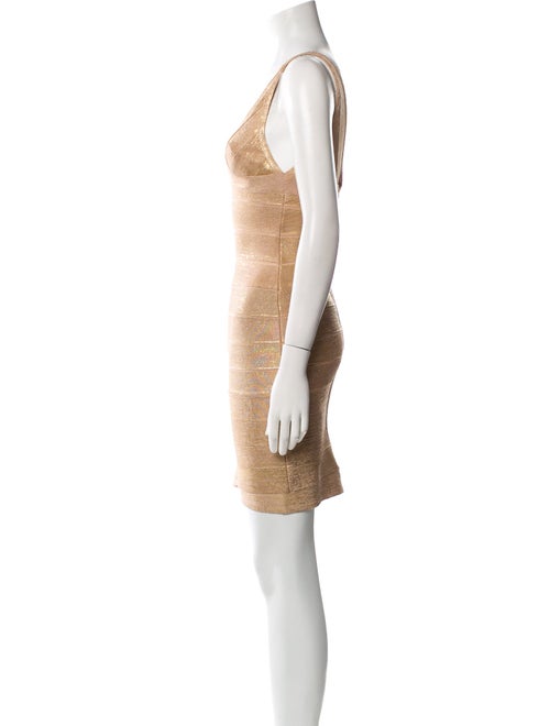 Herve Leger V-Neck Mini Dress