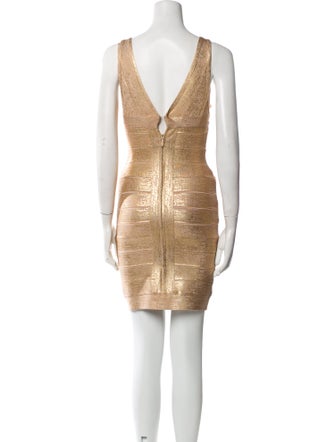 Herve Leger V-Neck Mini Dress
