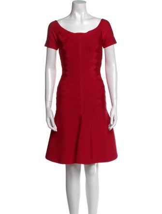Herve Leger Scoop Neck Mini Dress