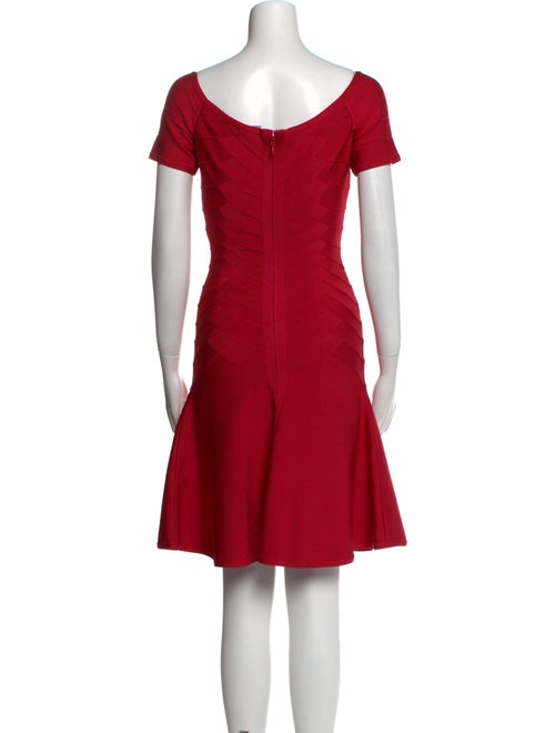 Herve Leger Scoop Neck Mini Dress