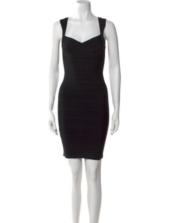 Herve Leger Square Neckline Mini Dress