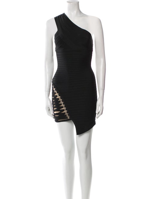 Herve Leger One-Shoulder Mini Dress