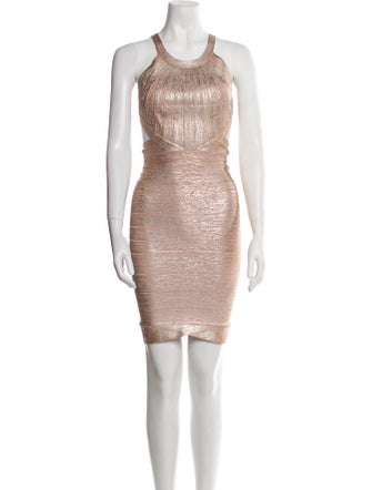 Herve Leger Scoop Neck Mini Dress