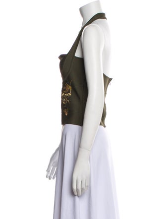 Herve Leger Halterneck Sleeveless Crop Top