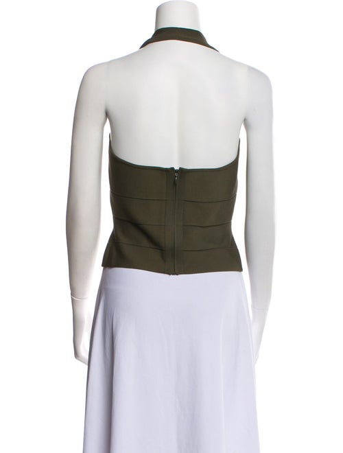 Herve Leger Halterneck Sleeveless Crop Top