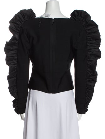 Herve Leger Square Neckline Long Sleeve Sweatshirt