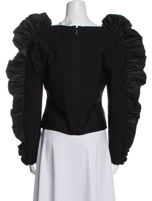 Herve Leger Square Neckline Long Sleeve Sweatshirt