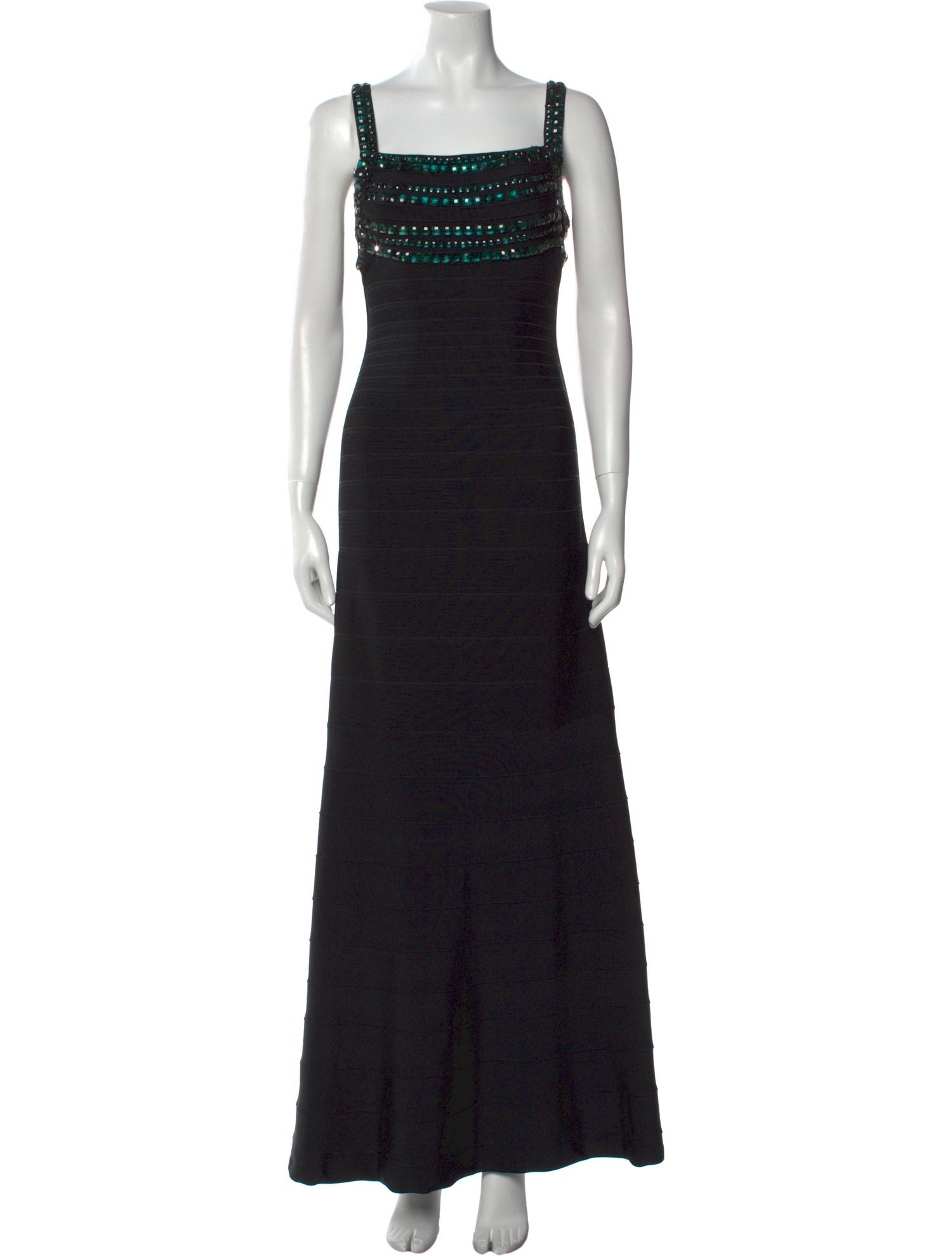 Herve Leger Square Neckline Long Dress