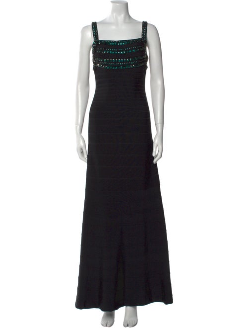 Herve Leger Square Neckline Long Dress